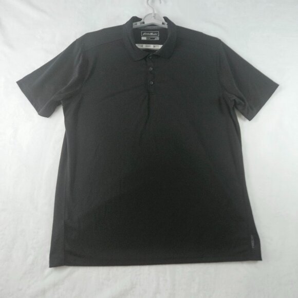 Eddie Bauer Men's Shirt Sz TXL FreeDry Short Sleeve Golf Polo Black Performance - Picture 1 of 10